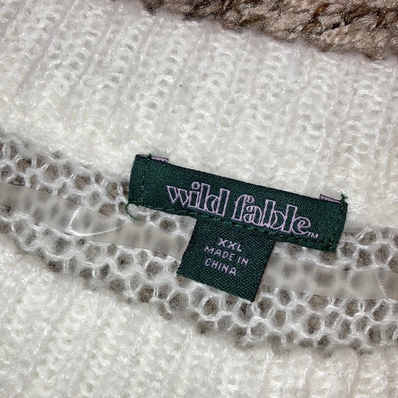 Wild Fable White Striped Sweater - Picture 3 of 3